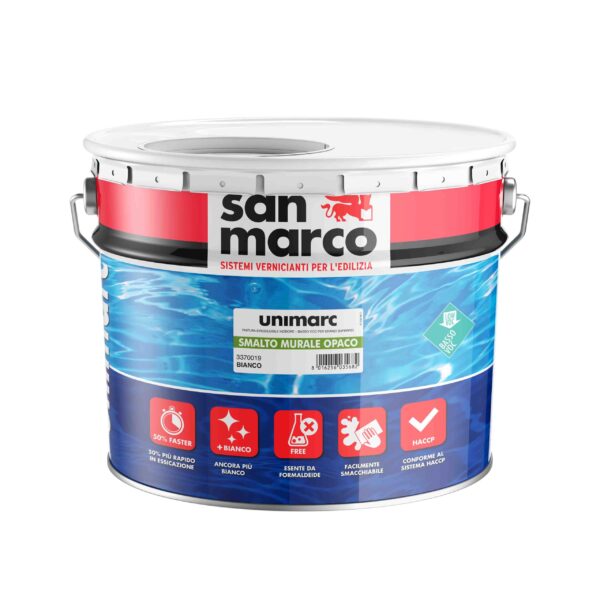 Unimarc smalto murale opaco superlavabile e smacchiabile BIANCO lt 1