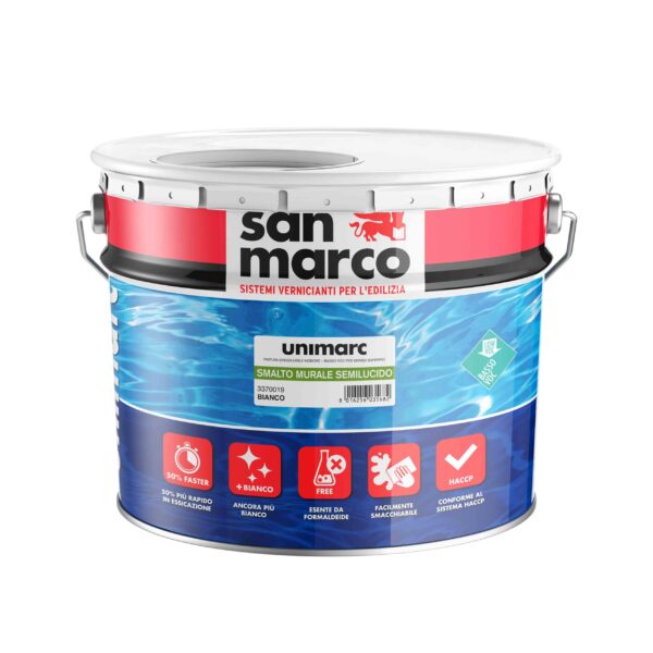 Unimarc smalto murale semilucido superlavabile e smacchiabile BIANCO lt 10