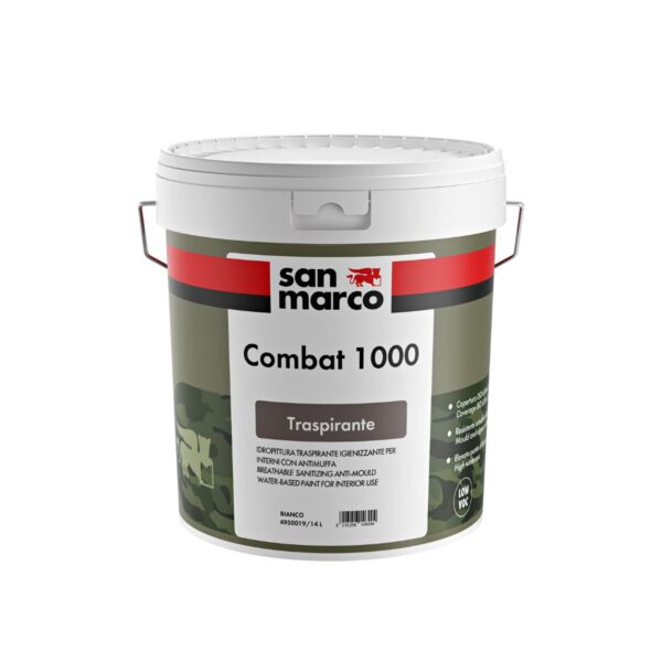 COMBAT 1000 Idropittura traspirante igienizzante antimuffa BIANCA lt 4